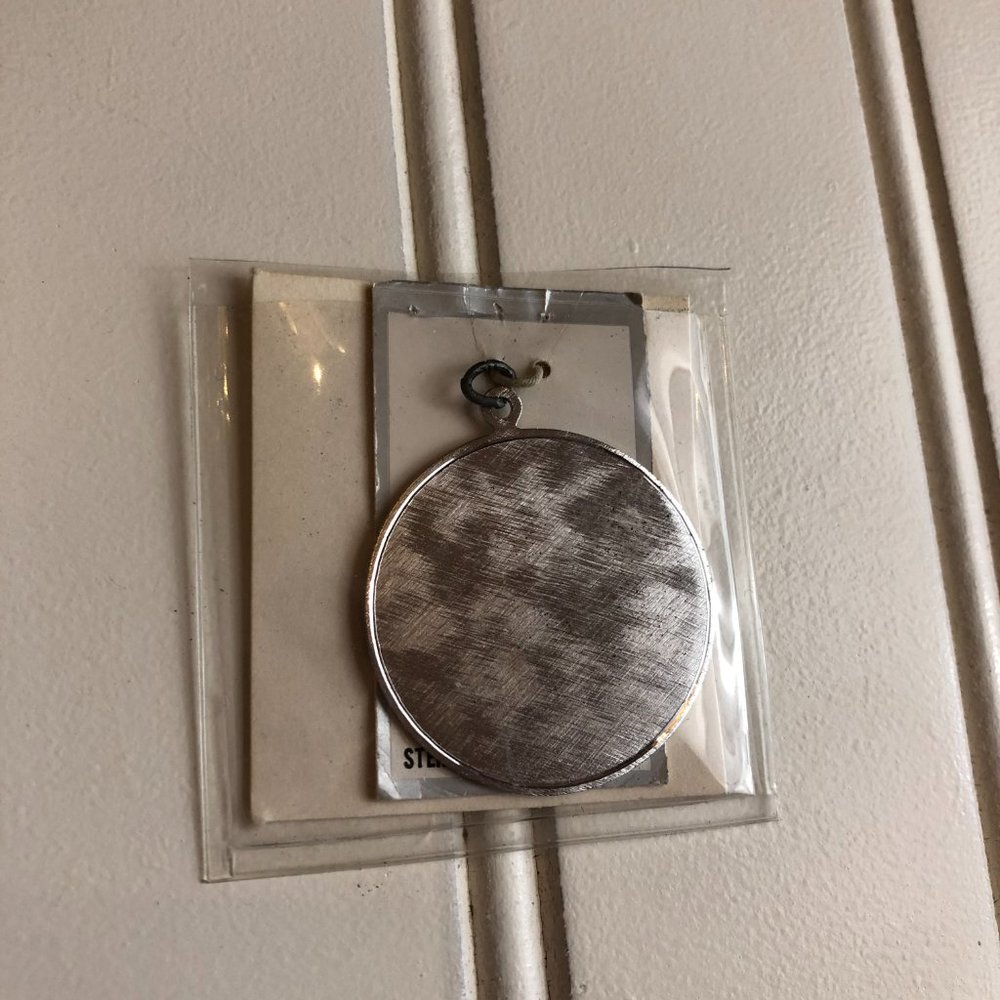 New VTG Griffith Sterling Silver 1.25" Blank Etched Engravable Charm